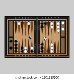 Backgammon icon.
Flat style. For online games.