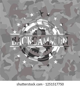 Backgammon on grey camouflage pattern