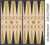 Backgammon playing field in the medieval style In shades of brown. Vector graphics in flat style.