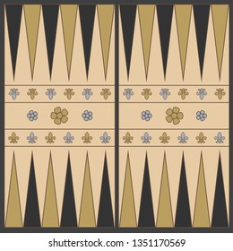 Backgammon playing field in the medieval style In shades of brown. Vector graphics in flat style. svg