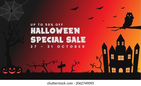 Post plano de halloween retrospectivo para vector premium de medios sociales
