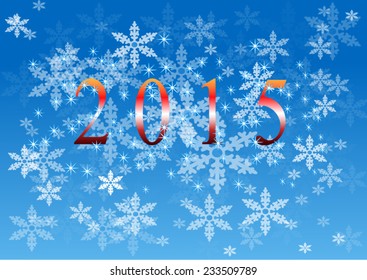 Backgroun blue christmas 2015 with snowflakes
