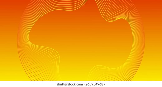 Fundo laranja e amarelo Abstack Onda vetor linha. eps 10