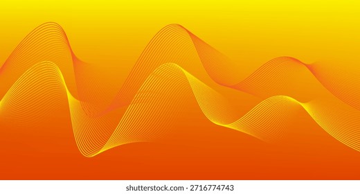 Antecedentes naranja y amarillo Vector de línea de onda Abstack. eps 10