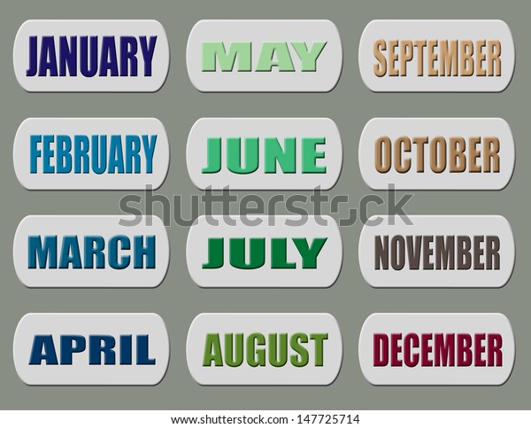 Background 12 Months January December Vector Stock Vector Royalty Free 147725714