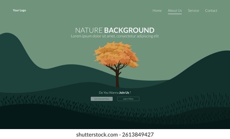 BACKGROUND 130 WITH VECTOR ILLUSTRATION OF NATURE FOR BRANDING PROJECTS 
