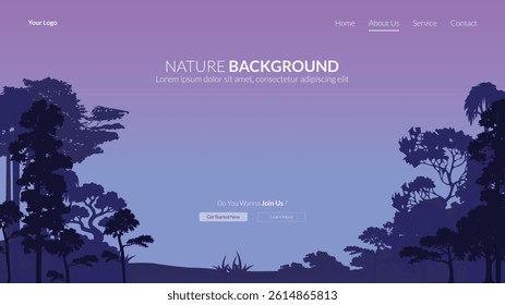 BACKGROUND 140 WITH VECTOR ILLUSTRATION OF NATURE FOR BRANDING PROJECTS