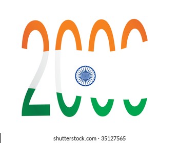 fondo con 2000 en color de bandera india
