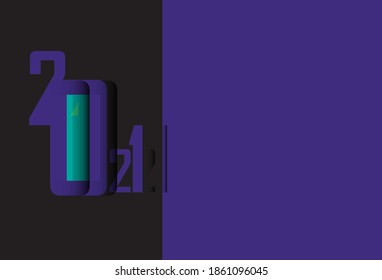 Background 2021, calendar 2021 to commemorate the new year
