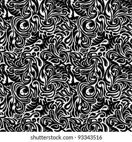 Black Paisley Pattern Stock Vector (Royalty Free) 1162498258