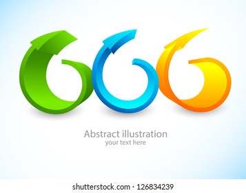 Background with 3d arrows. Abstract colorful illustration