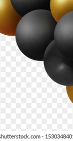 Background with 3d balls. Round Sphere of geometric objects, pearl made of metal and plastic. Template with transparency for social media story, social networks. vector illustration