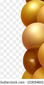 Background with 3d balls. Round Sphere of geometric objects, pearl made of metal and plastic. Template with transparency for social media story, social networks. vector illustration