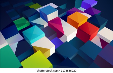 Background of  3d colorful cubes