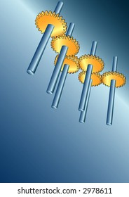 background with 3d golden gears