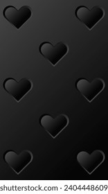 Background with 3d heart-shaped patterns.