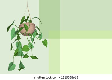 Background 3D illustration Leaf on top