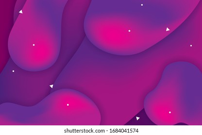 Background 3D Liquid Shape Wave Color Gradient Purple And Pink.