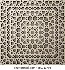 Background with 3d seamless pattern in Islamic style