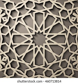 Background with 3d seamless pattern in Islamic style