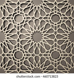 Background with 3d seamless pattern in Islamic style