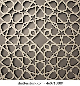 Background with 3d seamless pattern in Islamic style