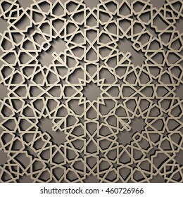 Background with 3d seamless pattern in Islamic style