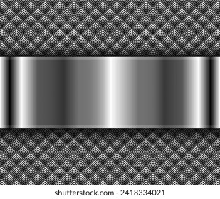 Fondo 3D de color gris plateado metálico, 3d diseño vectorial de textura metálica de acero.