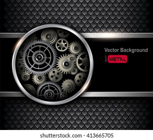 Background 3D with technology gears, vector illustration.
