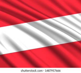 Background with 3d waving flag of Austria