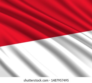 Background with 3d waving flag of Monaco