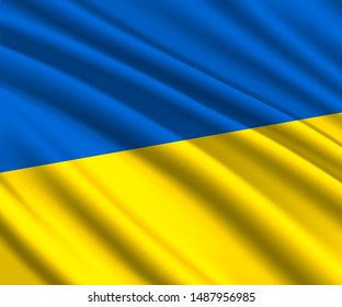 Background with 3d waving flag of Ukraine