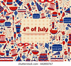 Background for 4th of July Independence Day of America in vector