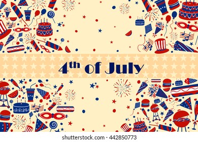 Background for 4th of July Independence Day of America in vector