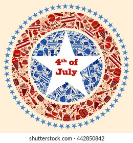 Background for 4th of July Independence Day of America in vector