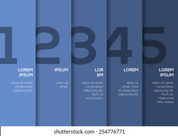 Background with 5 blue vertical stripes with numbers and enough copyspace not only for your infographic