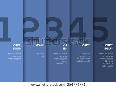 Background with 5 blue vertical stripes with numbers and enough copyspace not only for your infographic