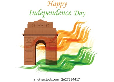 Antecedentes do 78º Dia da Independência da Índia. Porta da Índia - Símbolo de Sacrifício e Soberania". Dia da Independência da Liberdade na índia. História patriótica.