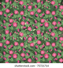 Background about pink branches of a raspberry