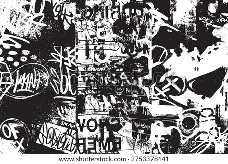 Background abstact graffiti black pattern.