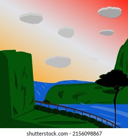Background Abstrack Blue Sea Illustration Outdoor