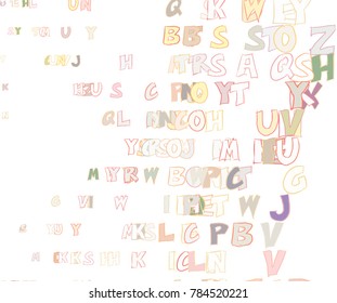 Background abstract alphabets letters. colorful for design. Cartoon style vector.
