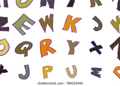 Background abstract alphabets letters. colorful for design. Cartoon style vector.