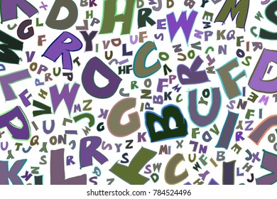 Background abstract alphabets letters. colorful for design. Cartoon style vector.