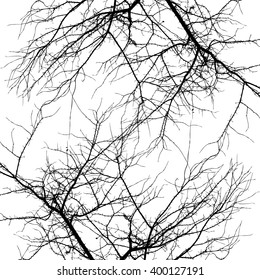 Background abstract bare tree branches. Vector