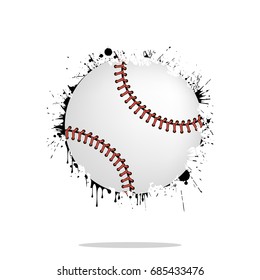Background abstract baseball ball from blots. Grunge style. Vector illustration