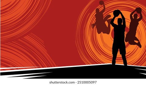 Background abstract basketball silhouette design illustration vector art	
