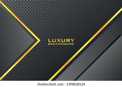 Background of abstract black and gold color combination and halftone pattern.