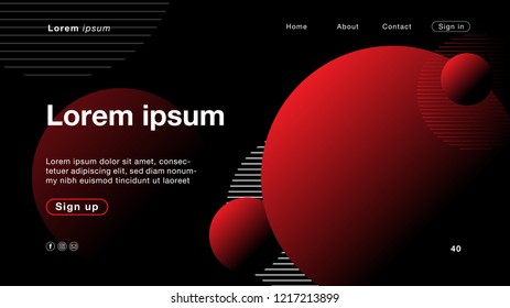 Background abstract black red color for Homepage. Vector Illustration EPS10.