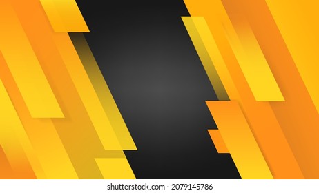 Background Abstract black with right and left orange shape